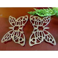Schmetterling Metall Untersetzer Hot Topflappen Leonard Silberplatte Teekanne Servieren Ausschnitt Küche Kunst Natur Geschenk Topf Rest Pan Ständer von SecretBelladonna