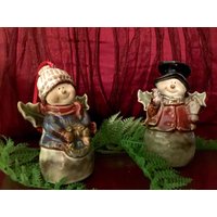 Schneemann Engel Frau Mann Weihnachtsbaum Ornament Keramik Hängende Flügel Statue Urlaub Fait Christian Kirche Baum Wunderliches Geschenk Für Paar Schneemann Engel Frau Mann Weihnachtsbaum Ornament Keramik Hängende Flügel Statue Urlaub Fait Christian Kirche Baum Wunderliches Geschenk Für Paar von SecretBelladonna