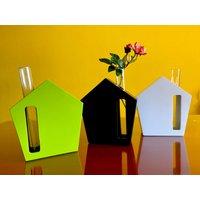 Haus Form Vase Modern Accent Decor Glas Blumenknospe Tube Grün Terrarium Ostern Herzstück Muttertag Einzigartiges Geschenk Braut Hochzeit von SecretBelladonna