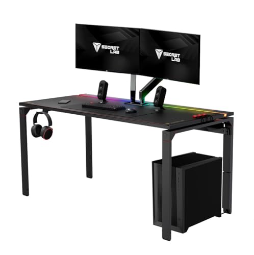 Secretlab Magnus Metallschreibtisch| Ergonomischer Gamingtisch mit Magnetischem Ökosystem | Eingebaute Kabelmanagement-Wanne | Schwarze Magnetische Kunstleder-Schreibtischunterlage | 5 Jahre Garantie von Secretlab