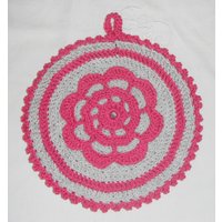 Handgehäkelte Baumwolle Manic/String Farben, Fushia Und Liberty Stoff von SecretsdeMansarde