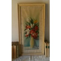 Pastell Und Acryl Tisch Gerahmt Verglast/Objekt Des Jahrgangs Der 1950Er Jahre von SecretsdeMansarde
