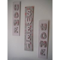 Set Mit 3 Verschiedenen Gemälden Im Shabby-Chic-stil von SecretsdeMansarde