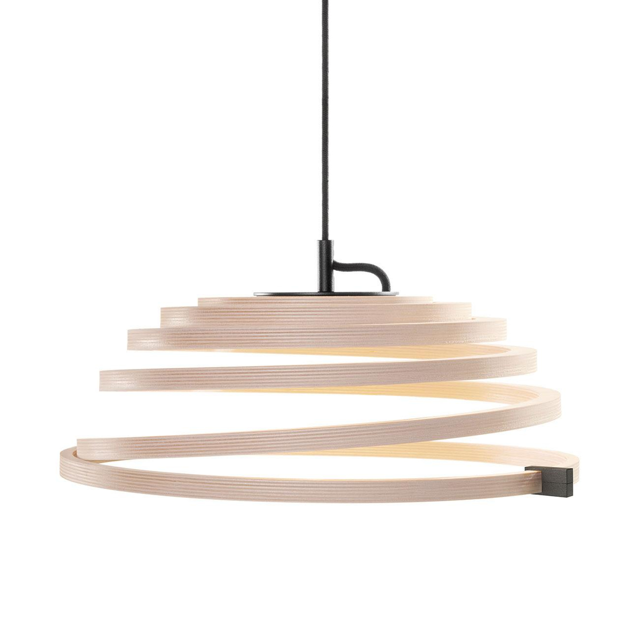 Secto Design - Aspiro 8000 LED Pendelleuchte - birke/Kabel schwarz/H 35cm / Ø 50cm/2850K/650lm/CRI>80/DALI dimmbar von Secto Design