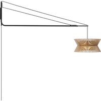 Secto Design Varsi 1000 Wandleuchte mit Kontro 6000 schwarz, Schirm: Walnussfurnier von Secto Design