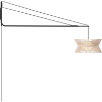 Secto Design Varsi 1000 Wandleuchte mit Kontro 6000 schwarz, Schirm: Birke natur von Secto Design