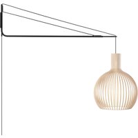 Secto Design Varsi 1000 Wandleuchte mit Octo 4240 schwarz, Schirm: Birke natur von Secto Design
