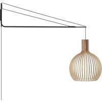Secto Design Varsi 1000 Wandleuchte mit Octo 4240 schwarz, Schirm: Walnussfurnier von Secto Design