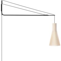 Secto Design Varsi 1000 Wandleuchte mit Secto 4200 schwarz, Schirm: Birke natur von Secto Design