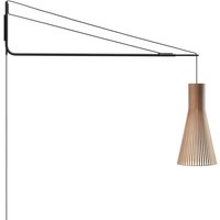 Secto Design Varsi 1000 Wandleuchte mit Secto 4200 schwarz, Schirm: Walnussfurnier von Secto Design
