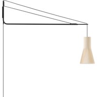 Secto Design Varsi 1000 Wandleuchte mit Secto Small 4201 schwarz, Schirm: Birke natur von Secto Design