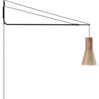 Secto Design Varsi 1000 Wandleuchte mit Secto Small 4201 schwarz, Schirm: Walnussfurnier von Secto Design