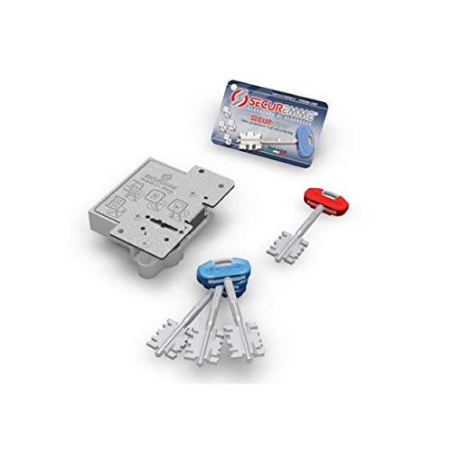 Art. 25SMD5 Ersatzherz mit Doppelkarte Securmap mit Antipicking 4 Schlösser Serie 25 Handfigur rechts 5 Schlüssel von Securemme