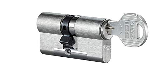 EVVA ICS Doppelzylinder mit 3 Wendeschlüssel + Sicherungskarte, Hochsicherheits-Zylinderschloss, einzelschließend oder gleichschließend, Schließanlage, Türschloss, Länge A:36 mm I:41 mm von Secureo