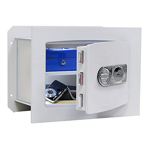 SafeHero Wandtresor Klasse 1 EN 1143-1 Secureo Strix 1 | H330xB430xT270 | Doppelbartschloss | umlaufender Feuerfalz | einfache Montage (Doppelbartschloss) von Secureo