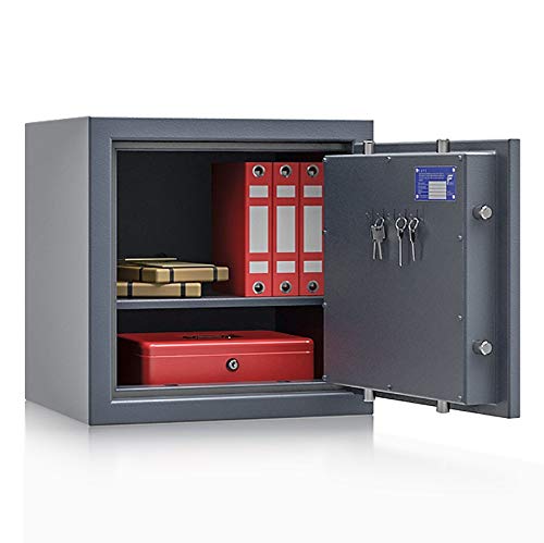 Secureo Wertschutzschrank Grad 1 EN 1143-1 Osprey 3 | H500xB500xT420 | Elektronikschloss | ECB-S zertifiziert | passend für A4-Ordner | 1 Fachboden | 71 kg von Secureo