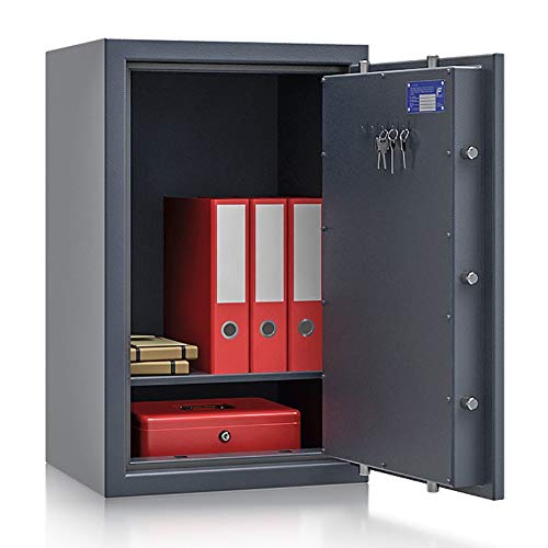 Secureo Wertschutzschrank Grad 1 EN 1143-1 Osprey 5 | H800xB500xT420 | Elektronikschloss | ECB-S zertifiziert | passend für A4-Ordner | 1 Fachboden | 100 kg von Secureo