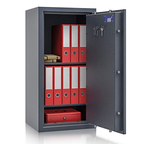 Secureo Wertschutzschrank Grad 1 EN 1143-1 Osprey 6 | H1000xB500xT420 | Elektronikschloss | ECB-S zertifiziert | passend für A4-Ordner | 2 Fachböden | 120 kg von Secureo