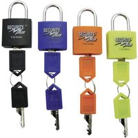 Security Plus V 22-4 Vorhängeschloss 4er Set Neongelb, Blau, Orange, Schwarz Schlüsselschloss von Security Plus