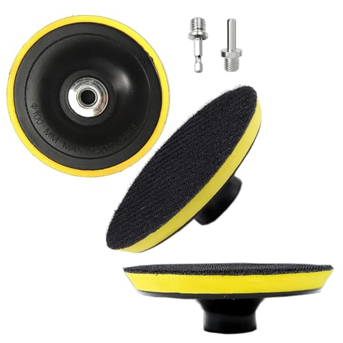 Secwell 3 Stück 100mm Klett Polierteller m14 inkl. 2er Gewinde Adapter für Schleifteller Winkelschleifer von Secwell
