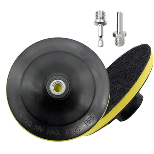 Secwell 2 Stück Schleiftell 180mm Klett Polierteller m14 inkl. 2er Gewinde Adapter für Schleifteller Winkelschleifer von Secwell