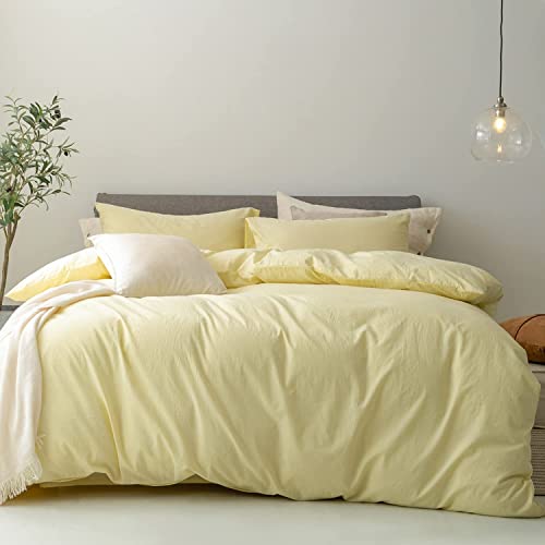 Sedefen Bettwäsche 200x220 cm 3teilig Gelb Hellgelb Bettwäsche Sets aus Mikrofaser Atmungsaktiv Doppelbett Bettbezug mit Reißverschlus und 2 Kissenbezug 80x80cm von Sedefen