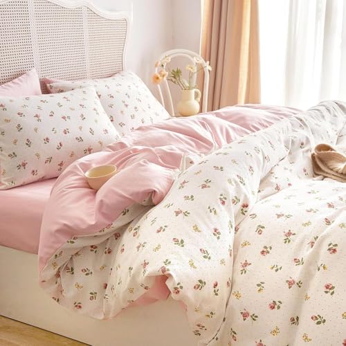 Sedefen Bettwäsche 220x240cm Weiß Rosa Blumen Blätter Wendebettwäsche Set Floral Pflanzenmuster Bettbezug Microfaser ÖKO-TEX Mädchen Bettwäsche Set mit Reißverschluss und 2 Kissenbezug 80x80cm Sedefen Bettwäsche 220x240cm Weiß Rosa Blumen Blätter Wendebettwäsche Set Floral Pflanzenmuster Bettbezug Microfaser ÖKO-TEX Mädchen Bettwäsche Set mit Reißverschluss und 2 Kissenbezug 80x80cm von Sedefen