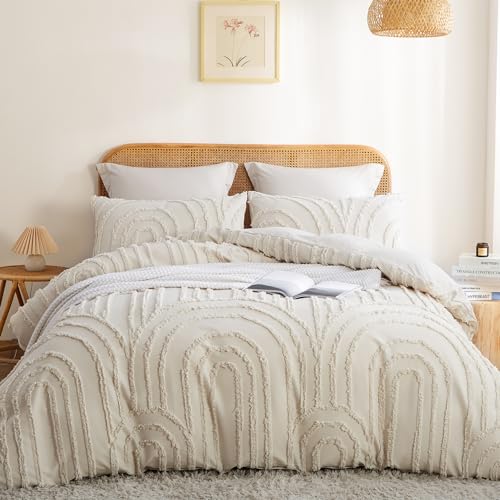 Sedefen Boho Bettwäsche 135x200 4teilig Beige Getuftet,Geometrisch Bettwäsche aus Mikrofaser,Stickerei ÖKO-TEX Bettwäsche,2 Bettbezug 135x200 cm mit Reißverschluss und 2 Kissenbezug 80x80 cm Sedefen Boho Bettwäsche 135x200 4teilig Beige Getuftet,Geometrisch Bettwäsche aus Mikrofaser,Stickerei ÖKO-TEX Bettwäsche,2 Bettbezug 135x200 cm mit Reißverschluss und 2 Kissenbezug 80x80 cm von Sedefen