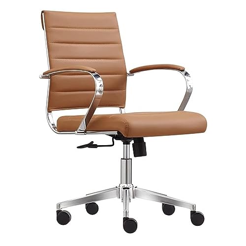 Sedero Bürostuhl Cádiz mit Synchron-Wippmechanik - Schreibtischstuhl Kunstleder Cognac - Chefsessel für Büro oder Heimbüro - Gasdruckfeder bürostuhl für einen Schreibtisch von Sedero