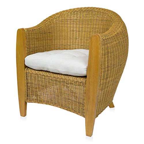 BARI Rattansessel inkl. Sitzkissen Clubsessel Loungesessel Armlehnstuhl Sessel - loog von Sedex