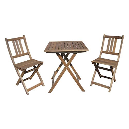 Sedex Balkonset Tampa Terassenset Bistroset Balkonmöbel 2X Klappsessel + 1x Tisch 60x60cm Eukalyptusholz massiv von Sedex