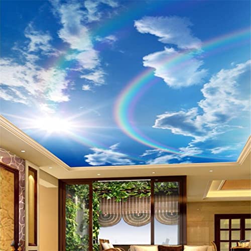 Sedomax Benutzerdefinierte Tapete 3d Deckenbild Regenbogen Blauer Himmel Deckenbild Wohnzimmer Dekor 350 cm * 245 cm von Sedomax
