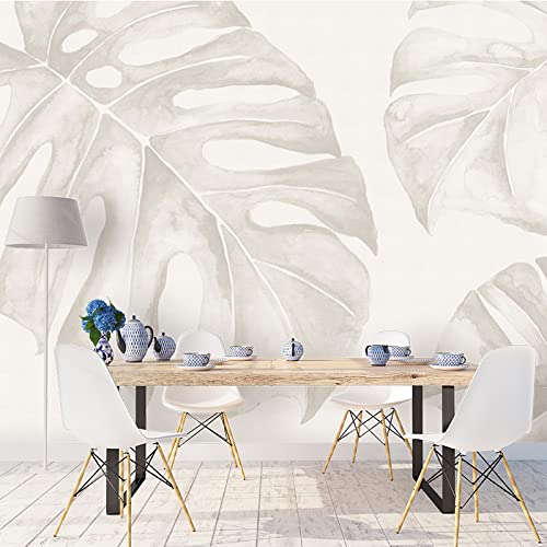 Sedomax Benutzerdefinierte neutrale Aquarell Monstera Blatt Tapete Wandbild für Hintergrund Büro Zimmer 3D Bananenblatt Wandaufkleber Home Decor 400cm(W)×280cm(H) von Sedomax