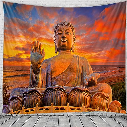 Sedomax Indischer Buddha Meditation Buddha Wandteppich Sevens Wandteppich Mandala Wandteppich Wandtuch Psychedelische Yogadecke Bohemi 150cmx200cm (59”x78.8”) von Sedomax