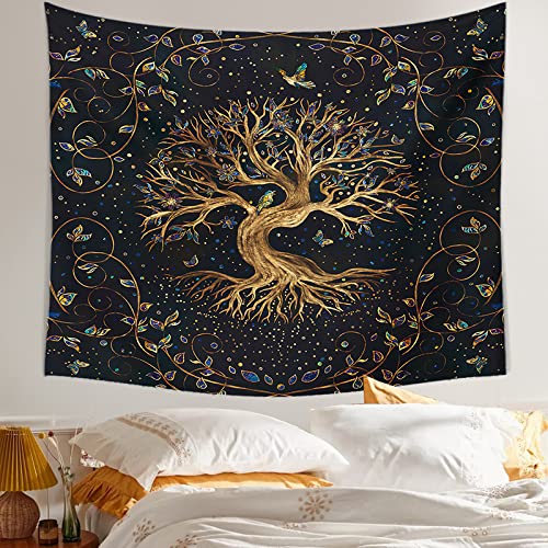 Sedomax Leben Bäume Wandbehang Böhmische dekorative Wandteppiche Hippie Yogamatte Großformat Blatt Sofa Decke Böhmische Pflanze Print von Sedomax