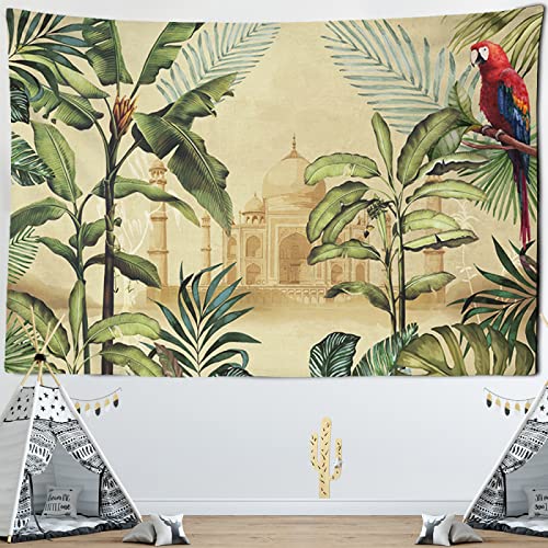 Sedomax Palme Papagei Tapestry Wand Hängen Tropische Blätter Blumen Muster Strand Wand Tapestry Tier Hintergrund Wand Tuch Teppich von Sedomax