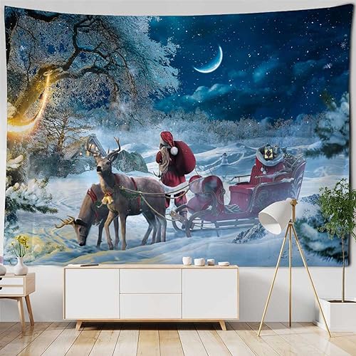 Sedomax Weihnachten Wandteppich Hängen Winter Nacht Schneeflocke Elch Santa Claus Hängen Kamin Decke Geschenk Hause Wand Dekorationen von Sedomax