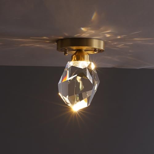 Sedtonmu Kristall Deckenleuchte Kronleuchter Lampenschirm Aus Kristall Moderne Lampe Für Schlafzimmer Wohnzimmer Flur Küche Esszimmer H65 Vollkupferbasis,a von Sedtonmu