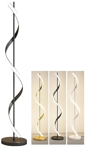 Sedtonmu LED Stehleuchte Doppelhelix Dimmbar Stehlampe Dimmbar 3 Farbtemperaturen Ecklampe Für Wohnzimmer Schlafzimmer Büro Eck Standlampe,Schwarz,C von Sedtonmu