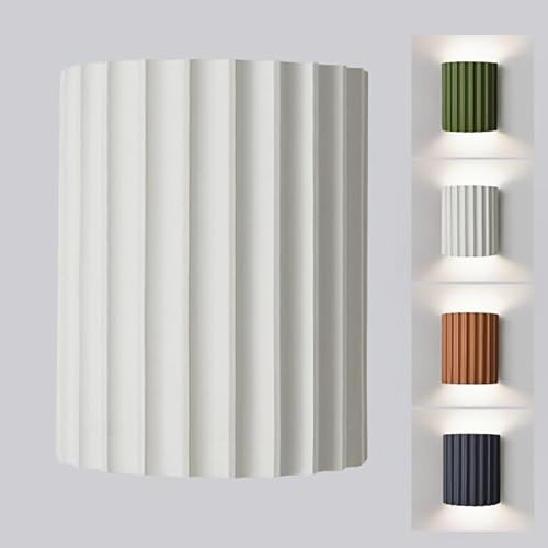 Sedtonmu Moderne Harz Wandleuchte LED Wandlampe Up Down Indoor Wandleuchte Für Schlafzimmer Eingang Treppenhaus Arbeitszimmer Wohnzimmer Nachttisch,A von Sedtonmu