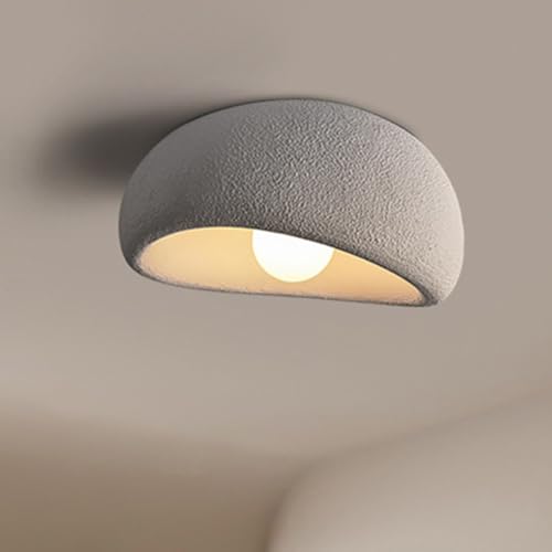 Sedtonmu Wabi Sabi Deckenleuchte E27 Wohnzimmerlampe Dimmbar Kreative Japanische Deckenlampe für Schlafzimmer Küche Wohnzimmer Flur,Grau von Sedtonmu