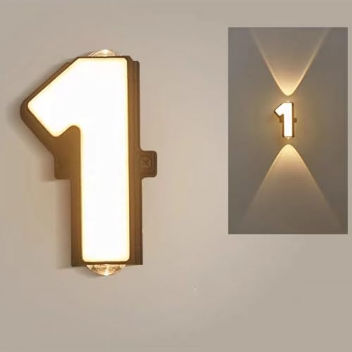 Sedtonmu Wandlampe LED 3000K Außenleuchte Warmweiß Freie Kombination Von Buchstaben Und Zahlen Aluminium Wandleuchte Für Store-Hintergrund Wandfluter Straßenschild Plakatwand,1 von Sedtonmu