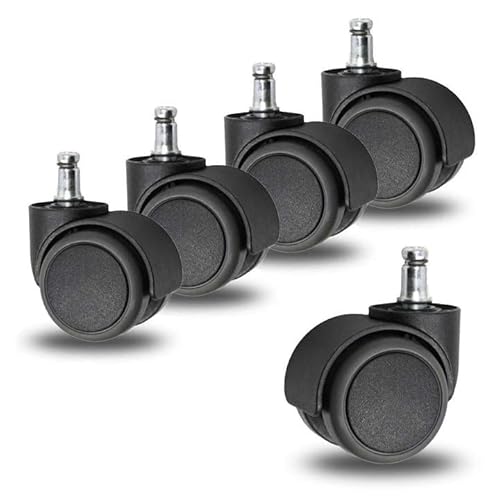 Sedus Netwin Rollen für Hartböden, Stuhlrollen Ersatzrollen Sicherheits-Doppellaufrollen für Drehstuhl Ersatz, Stift 11 mm, 5er-Set von Sedus