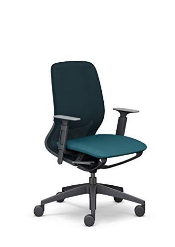 Sedus se:Motion Net, ergonomischer Bürostuhl fürs Homeoffice, individuell anpassbar, Petrol, Gestell: Schwarz von Sedus