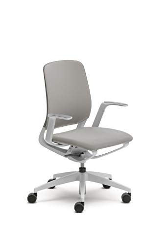 Sedus se:motion, Bürostuhl, lichtgrau/weiß, mit Armlehnen, Sitz- u. Rückenpolster in lichtgrau, Kunststoff, 950 - 1065 mm von Sedus
