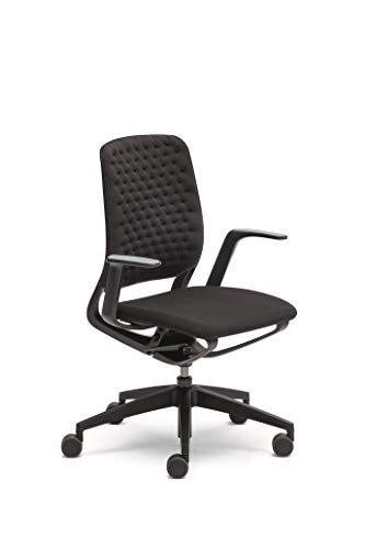 Sedus se:motion, Bürostuhl, schwarz, mit Armlehnen, Sitz- u. Rückenpolster in AIR KNIT anthrazit/schwarz, Kunststoff 950 - 1065 mm von Sedus