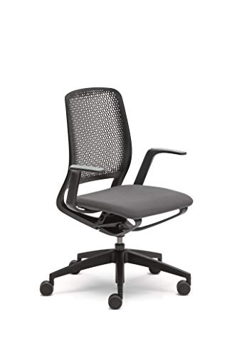Sedus se:motion, Bürostuhl, schwarz, mit Armlehnen, Sitzpolster in anthrazit/schwarz, Kunststoff, 950 - 1065 mm von Sedus