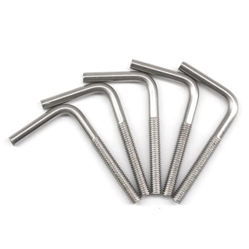 (15 Stück) M6x150mm Schrauben L-förmige Hakenschraube 304 Edelstahl Maschinenschrauben Schraubhaken von SeeRaphee
