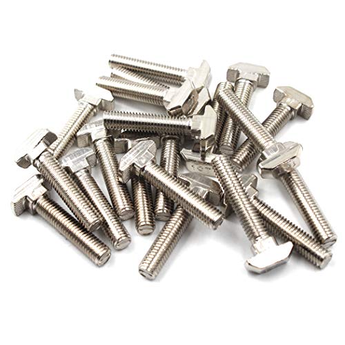 2020 T Bolt Set Schraube Verschluss Werkzeug für t-slotted Aluminium Extrusion Carbon Stahl 2020 M5x12 (30 Stück) von SeeRaphee