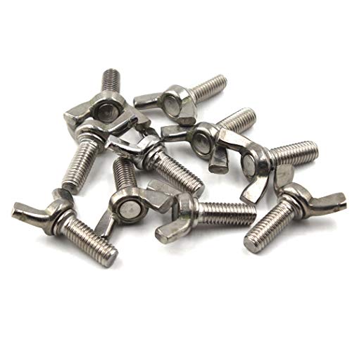 Flügelschrauben-Set aus 304 Edelstahl, M6 x 45, Handdrehschraube, Schmetterlingsschrauben-Set, 20 Stück Flügelschrauben-Set aus 304 Edelstahl, M6 x 45, Handdrehschraube, Schmetterlingsschrauben-Set, 20 Stück von SeeRaphee